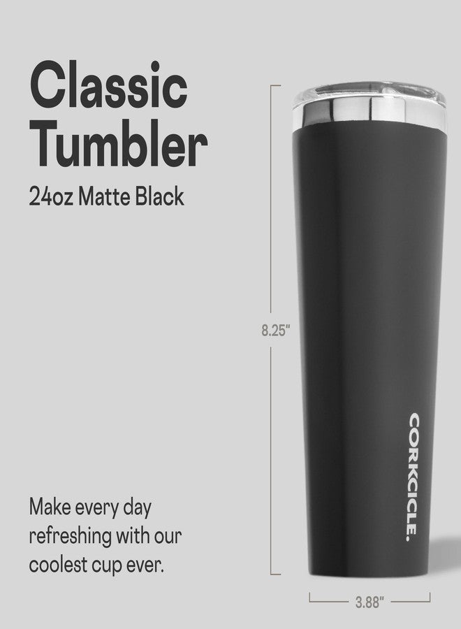 Corkcicle Classic Tumbler - Keeps Drinks Cold for 9 Hours & Hot for 3 - Triple-Insulated Stainless Steel - Holiday Tumbler Gift - 24 oz - Matte Black - Image 2